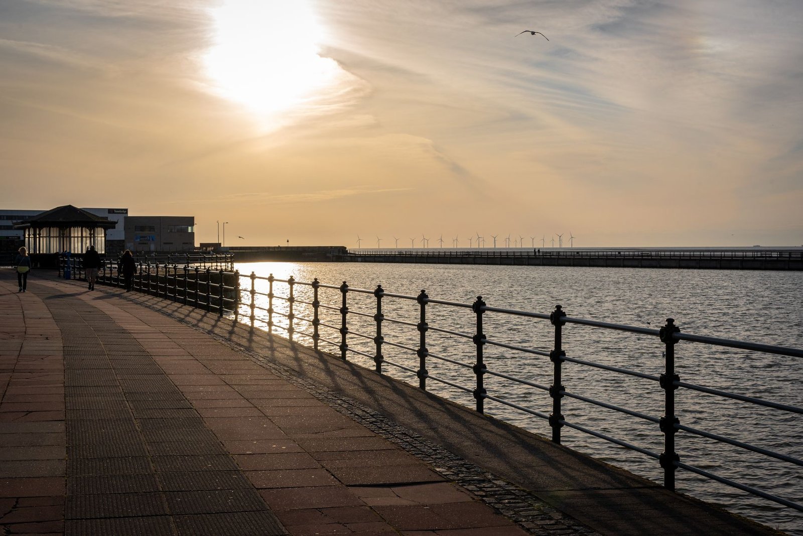 Ayr seafront promenade in Scotland