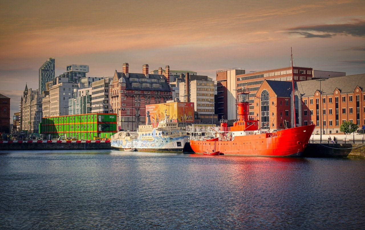 ships, buildings, port, cargo ships, liverpool, england, city, water, historically, houses, industry, united kingdom, uk, cit