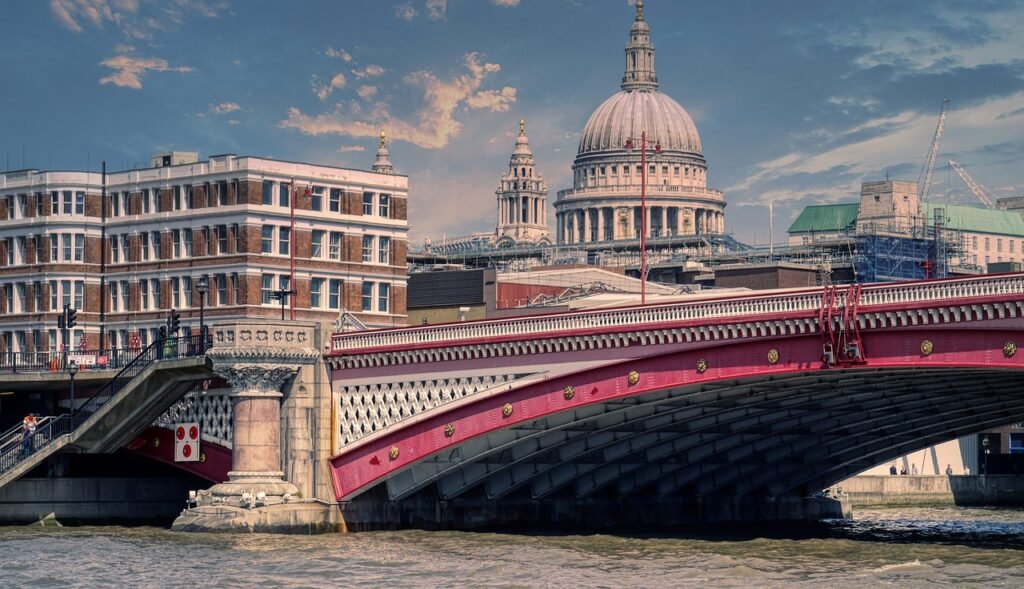 river, bridge, city, buildings, dome, downtown, stone bridge, landmark, urban, river thames, thames, london, england, uk, uni