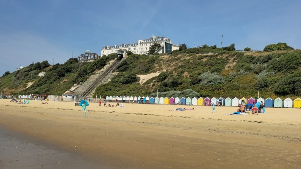 Traveller reviewing profile information on a smartphone in Bournemouth
