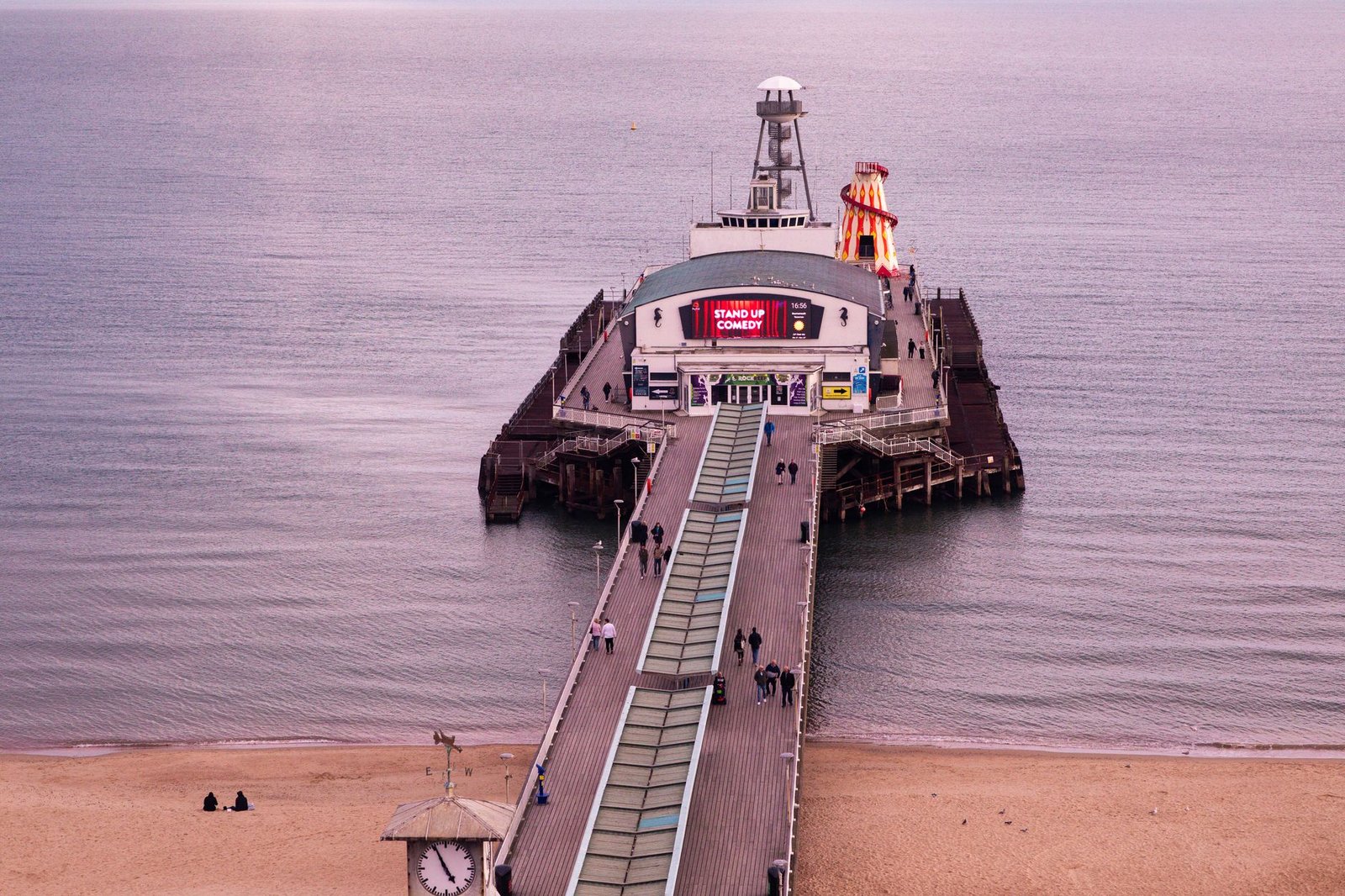 Bournemouth seafront promenade at evening