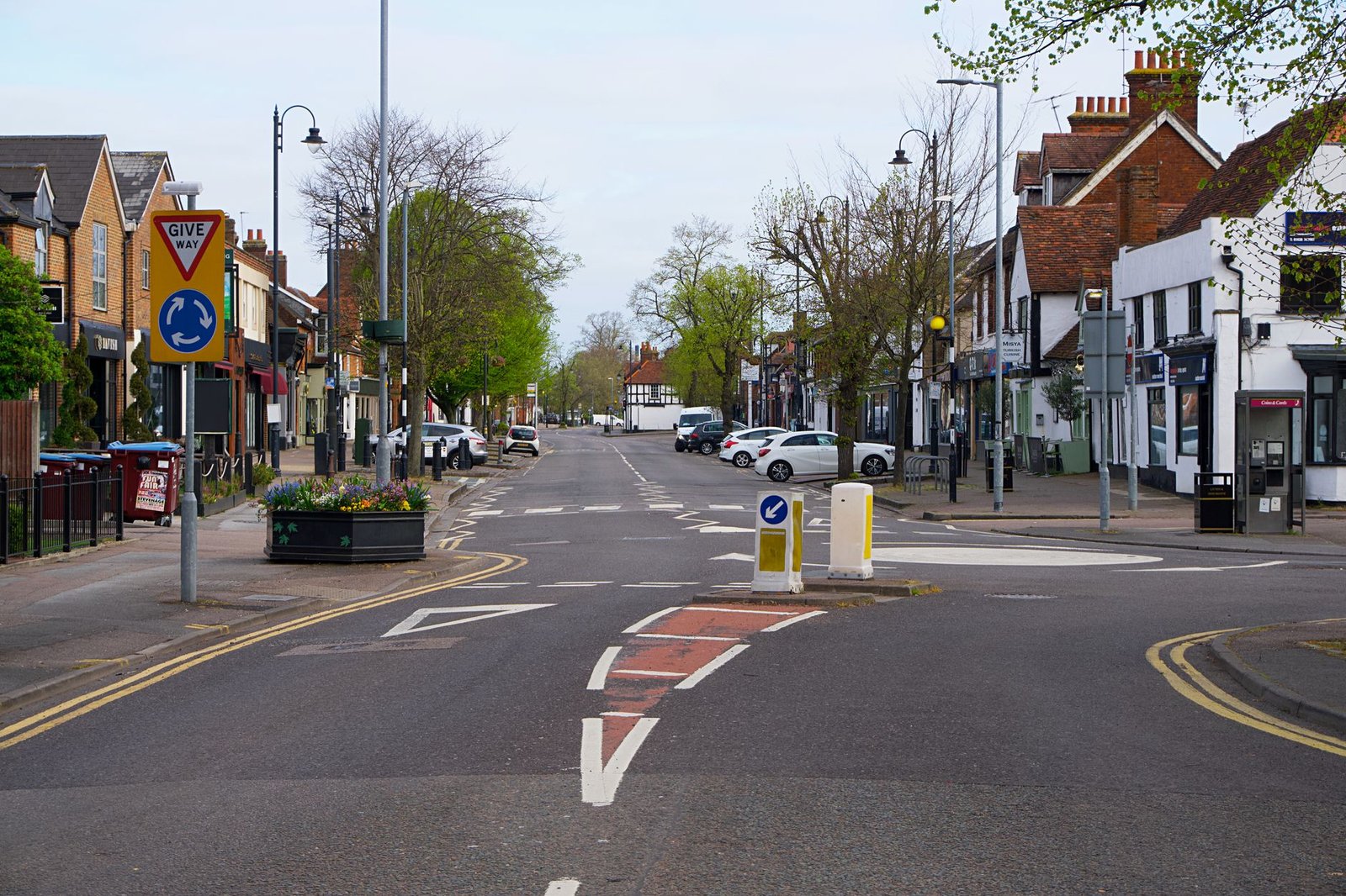 A quiet leafy suburban street in Chigwell at early evening