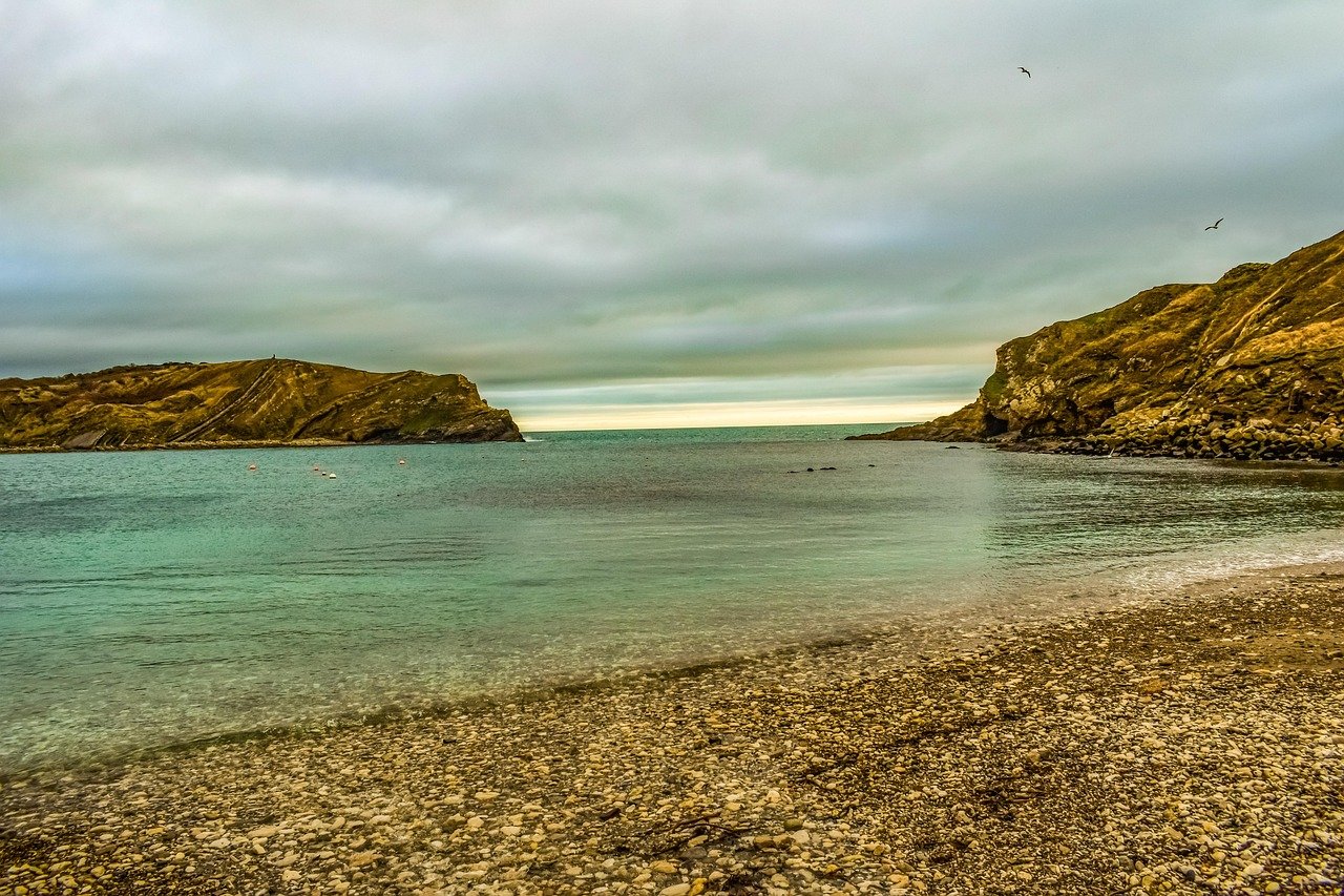lulworth cove, landscape, beach, bay, travel, tourism, dorset, england, uk, nature, united kingdom, calm, serenity, sky, clou