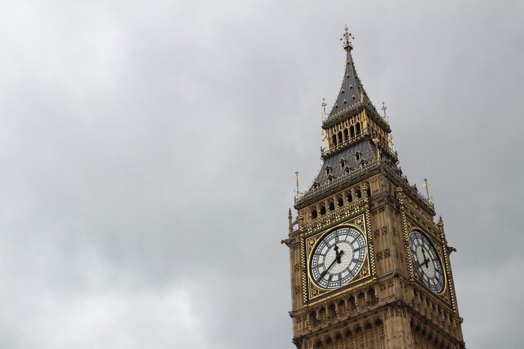 big ben, clock tower, landmark, tower, sky, clouds, nature, clock, architecture, great bell of the striking clock, london, en