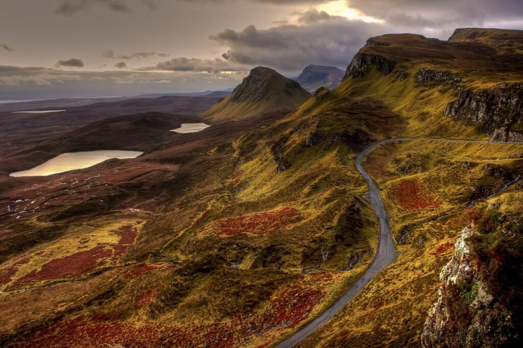 quairaing, landscape, mountains, road, england, nature, scotland, united kingdom, lake, europe, road, road, road, road, road,
