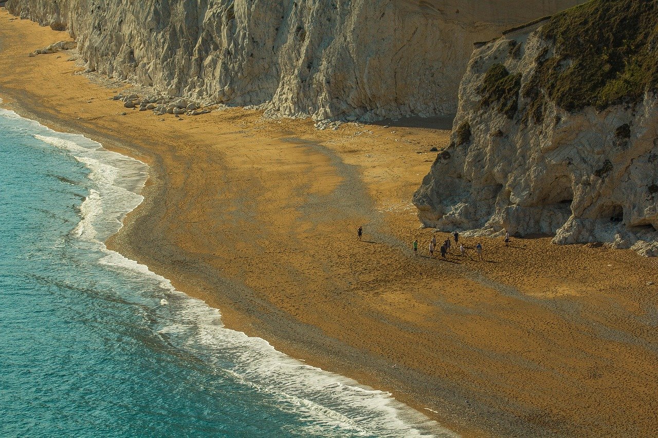 durdle door, beach, ocean, durdle doors, limestone arch, cliff, boulder, caves, seaside country, dorset, wareham, nature, uni