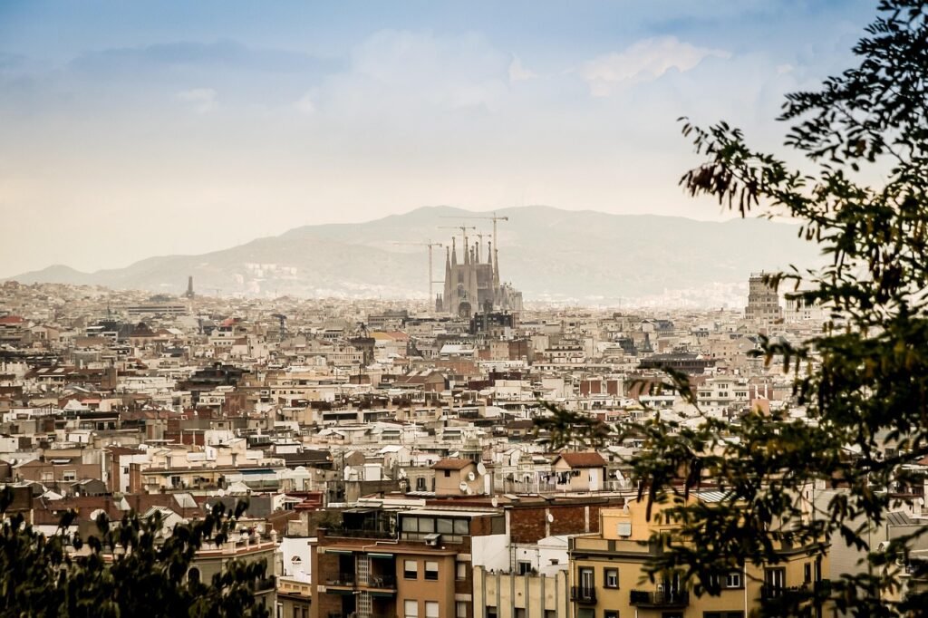 cathedral, sagrada familia, barcelona, panorama, spain, view, city, old town, center, buildings, urban, barcelona, barcelona,