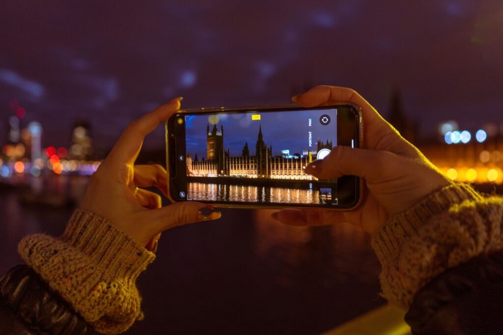 Visitor browsing London information privately on a smartphone