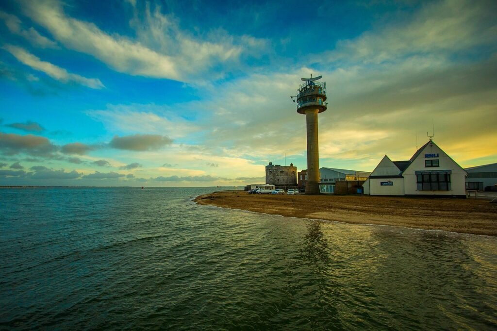 calshot, lighthouse, nature, ocean, the sky, united kingdom