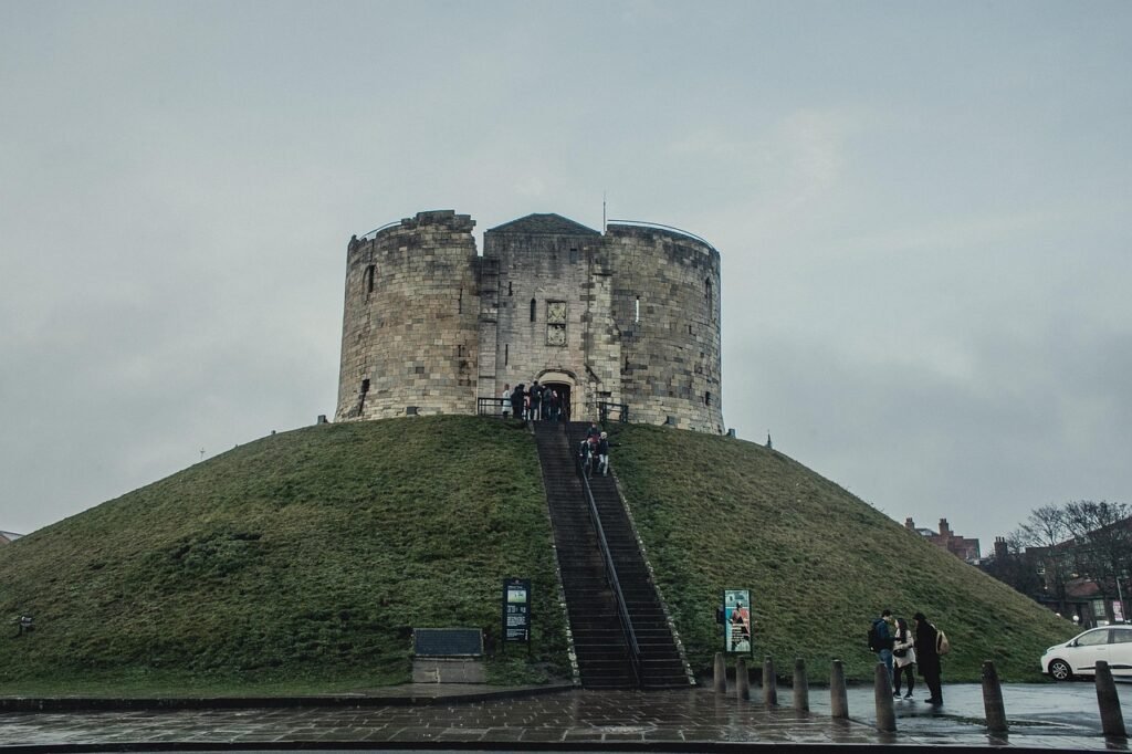 clifford's tower, castle, landmark, tower, fortress, historic, historical, heritage, medieval, famous, tourist attraction, yo