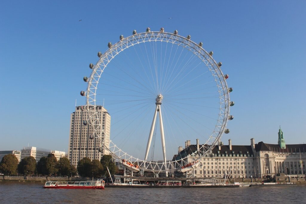 london eye, london, thames, circus, river, eye, england, landmark, cityscape, uk, travel, tourism, wheel, britain, city, blue
