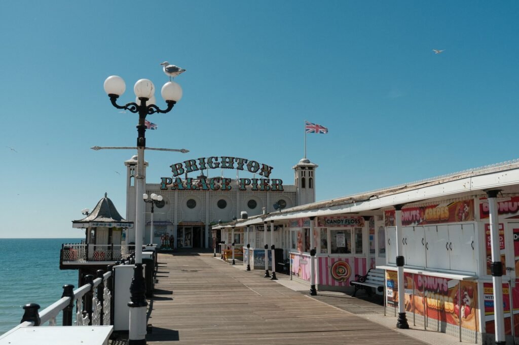 Traveller arriving near accommodation in Brighton and Hove