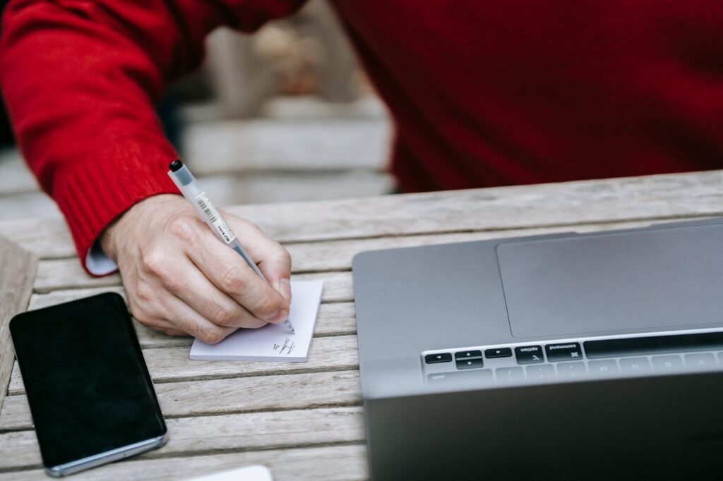 Person reviewing appointment notes on a smartphone