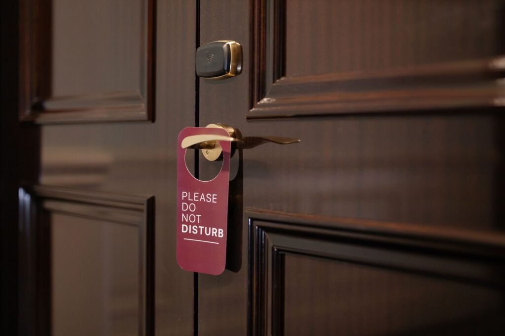 Quiet hotel corridor representing privacy and personal boundaries
