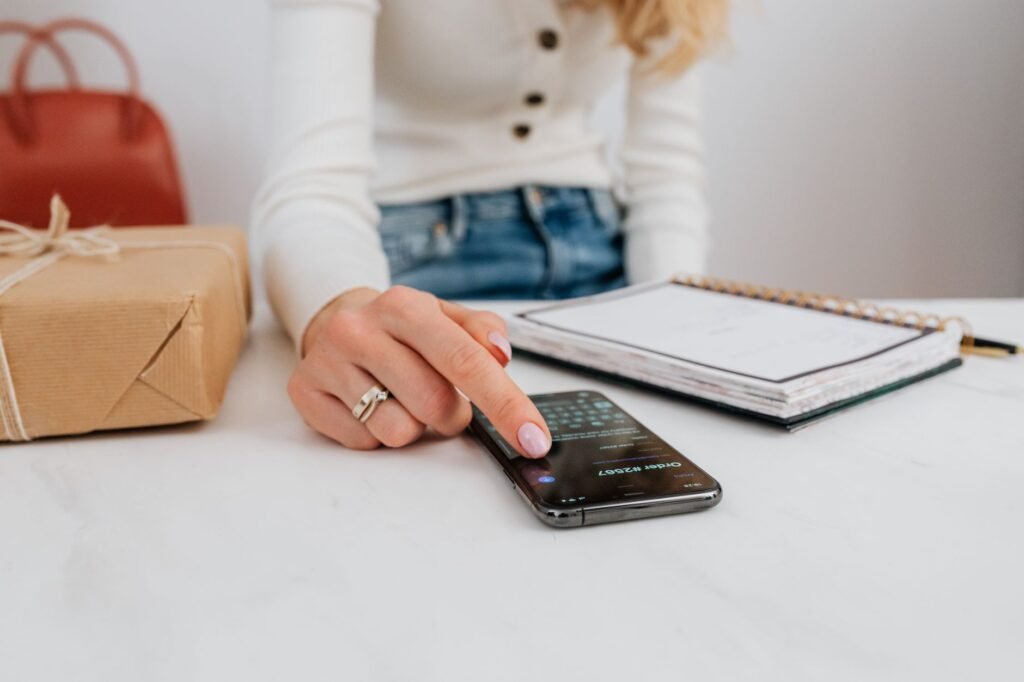 Reviewing booking details on a smartphone