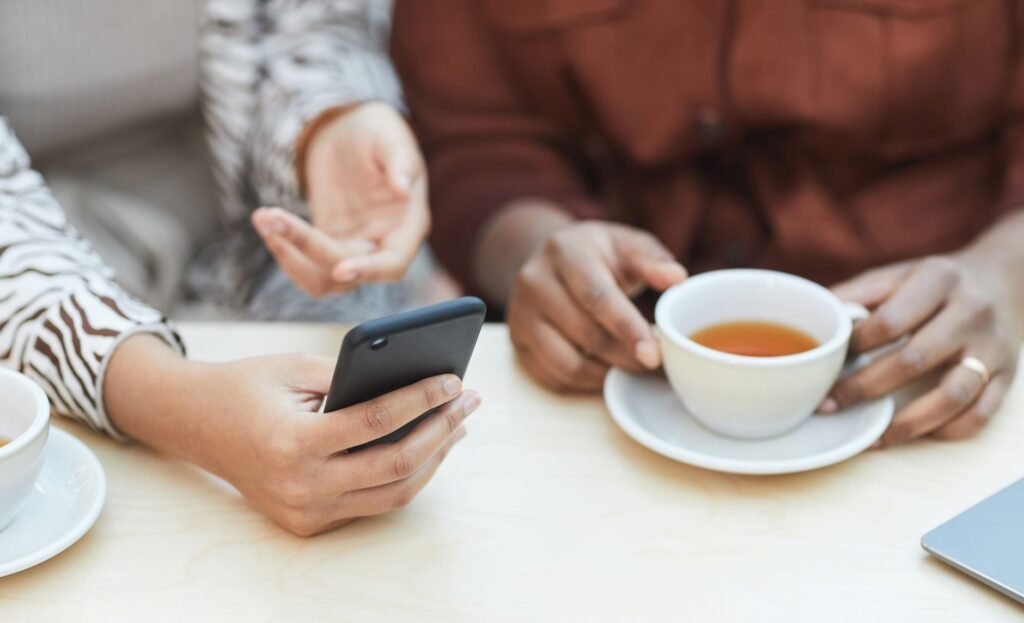 Smartphone showing a private appointment planning conversation