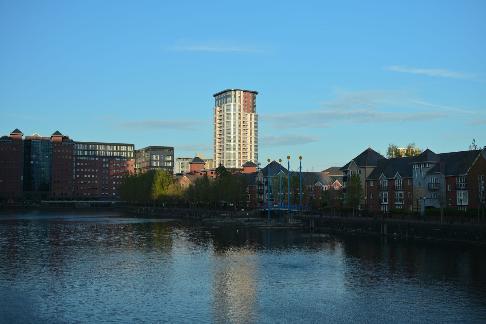 Quiet Salford streetscape at early evening