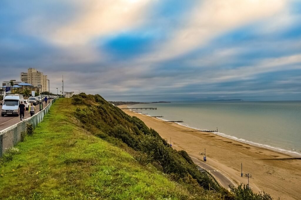 bournemouth, east cliff, beach, sand, travel, sky, clouds, landscape, winter, england, uk, nature, united kingdom, dorset, oc
