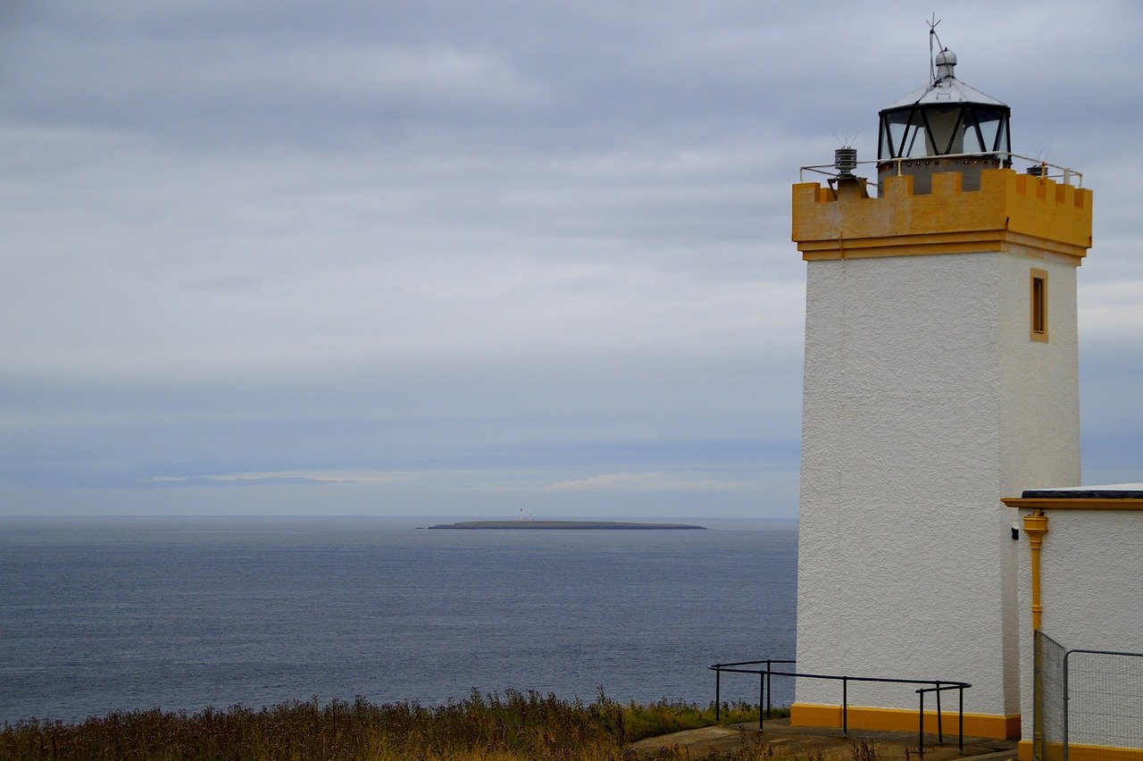 scotland, lighthouse, sea, nature, north, united kingdom, water, landscape, islands, dunnet head
