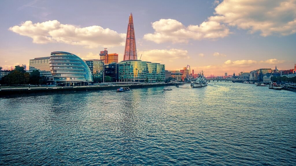 skyscraper, nature, tower, river, ship, london, skyline, river thames, water, england, city, uk, cityscape, united kingdom, c