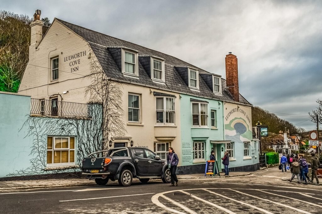cottage, inn, hotel, building, home, architecture, rustic, country, village, lulworth cove, dorset, england, uk, united kingd