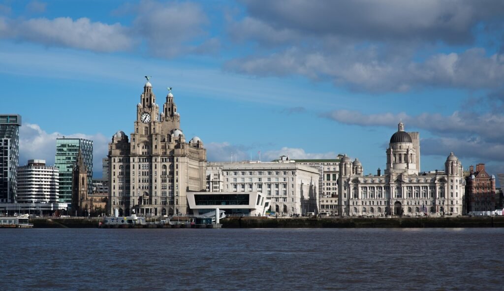 liverpool, mersey, liver building, graces, sea, waterfront, sky, english, merseyside, nature, landmark, port, skyline
