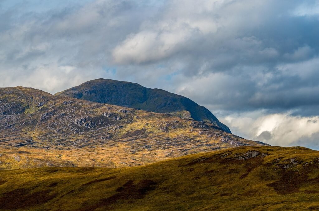 mountain, rock, landscape, nature, heaven, clouds, mountains, glen coe, scotland, fall, uk, united kingdom, outlook