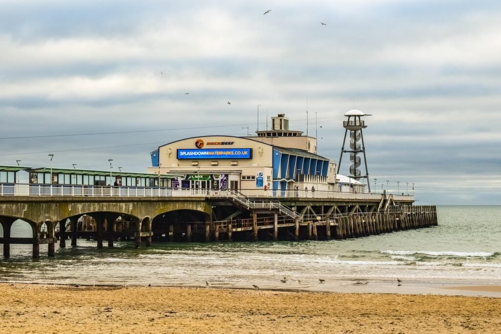 bournemouth, pier, beach, sea, seaside, dorset, britain, nature, uk, england, united kingdom, travel, architecture, landmark
