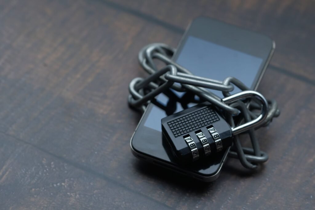 Traveller discreetly checking booking information on a smartphone