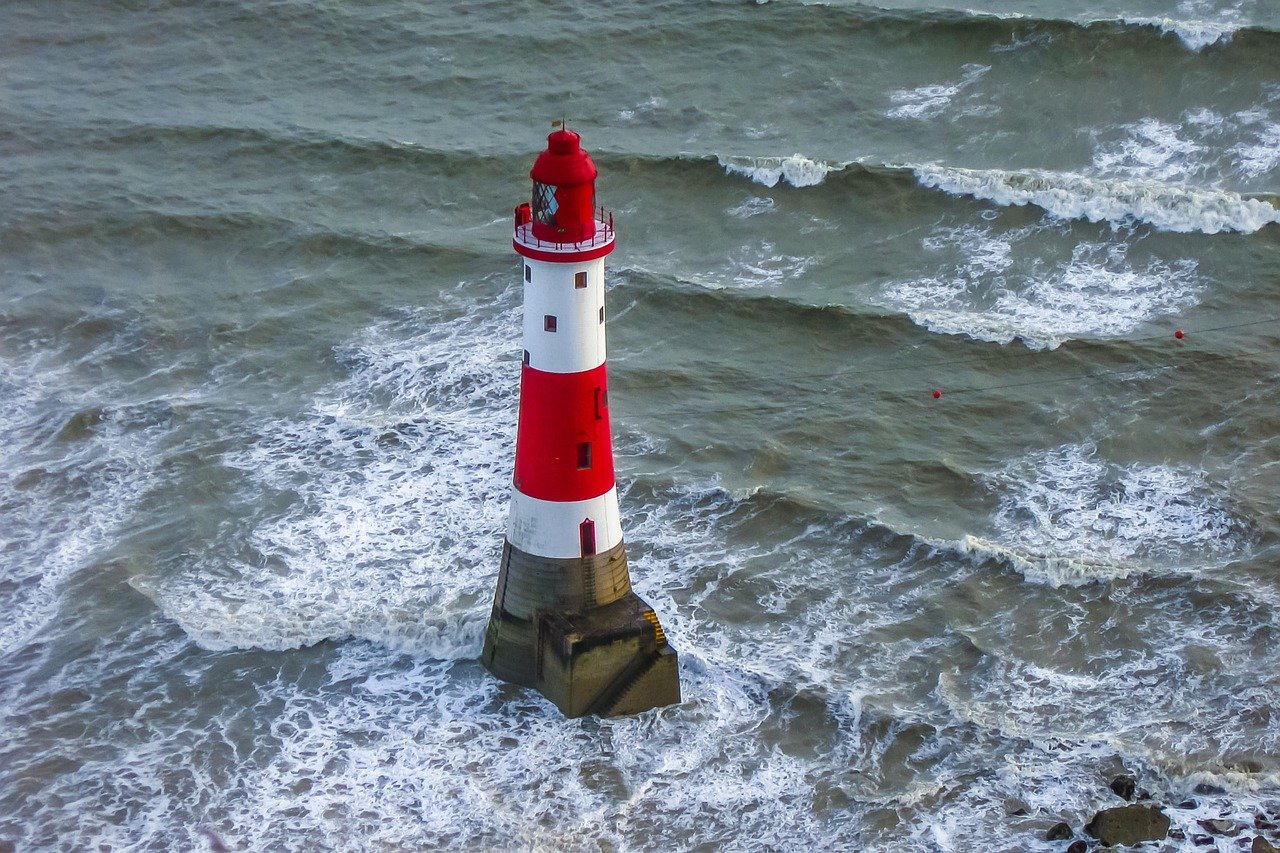 ocean, lighthouse, nature, united kingdom