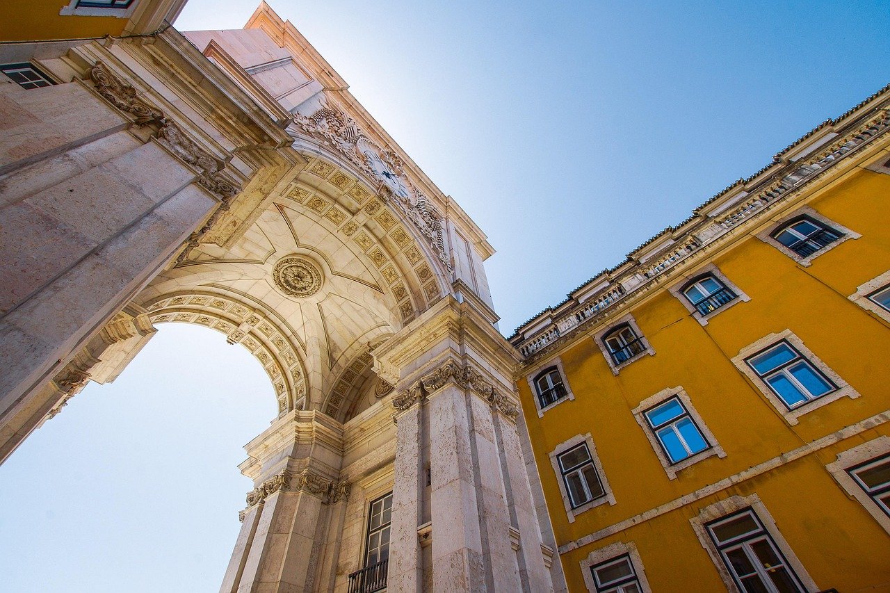 lisbon, arch, monument, portugal, tourism, landmark, city, town center, buildings, lisbon, lisbon, lisbon, portugal, portugal