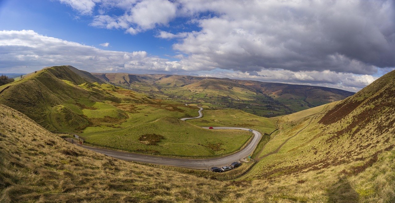 mam tor, high peak, castleton, derbyshire, united kingdom, landscape, england, scenery, scenic, hills, peak district, mam tor