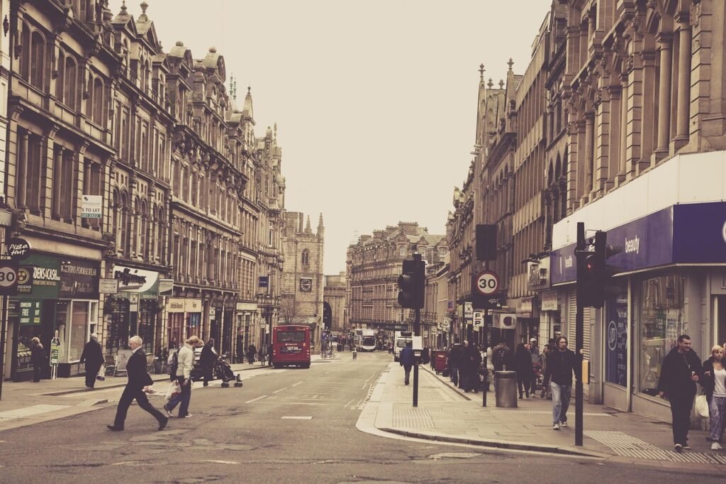 newcastle upon tyne, england, road, united kingdom, urban, pedestrian, historical, building, architecture, facades, united ki