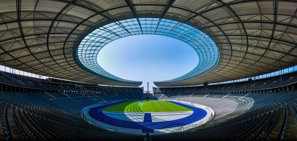 architecture, bleachers, stadium, empty, field, panoramic, seats, arena, sports, sports arena, football stadium, soccer stadi