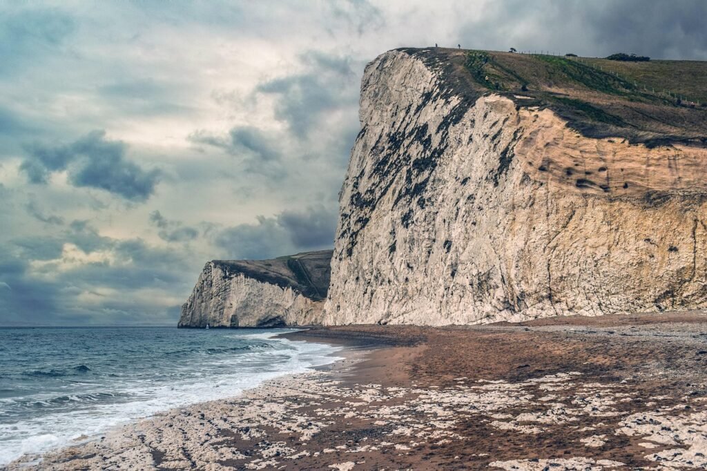 jurassic coast, dorset, england, uk, nature, united kingdom, landscape, ocean, sea, lulworth cove, sky, clouds, coast, cliffs