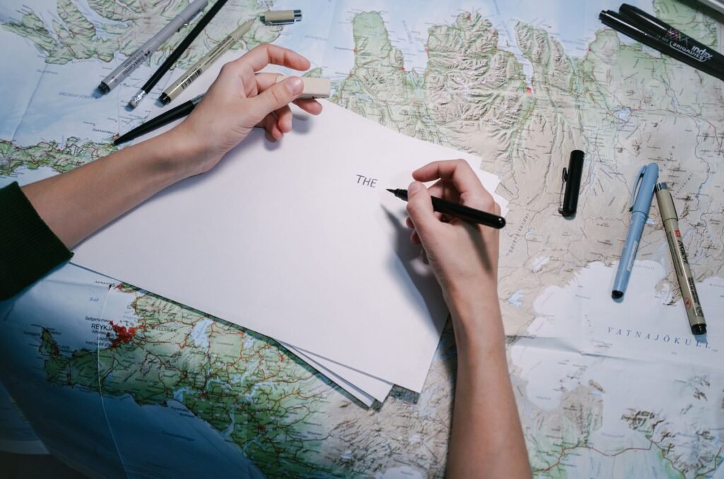 Ayrshire travel planning with a phone and notebook