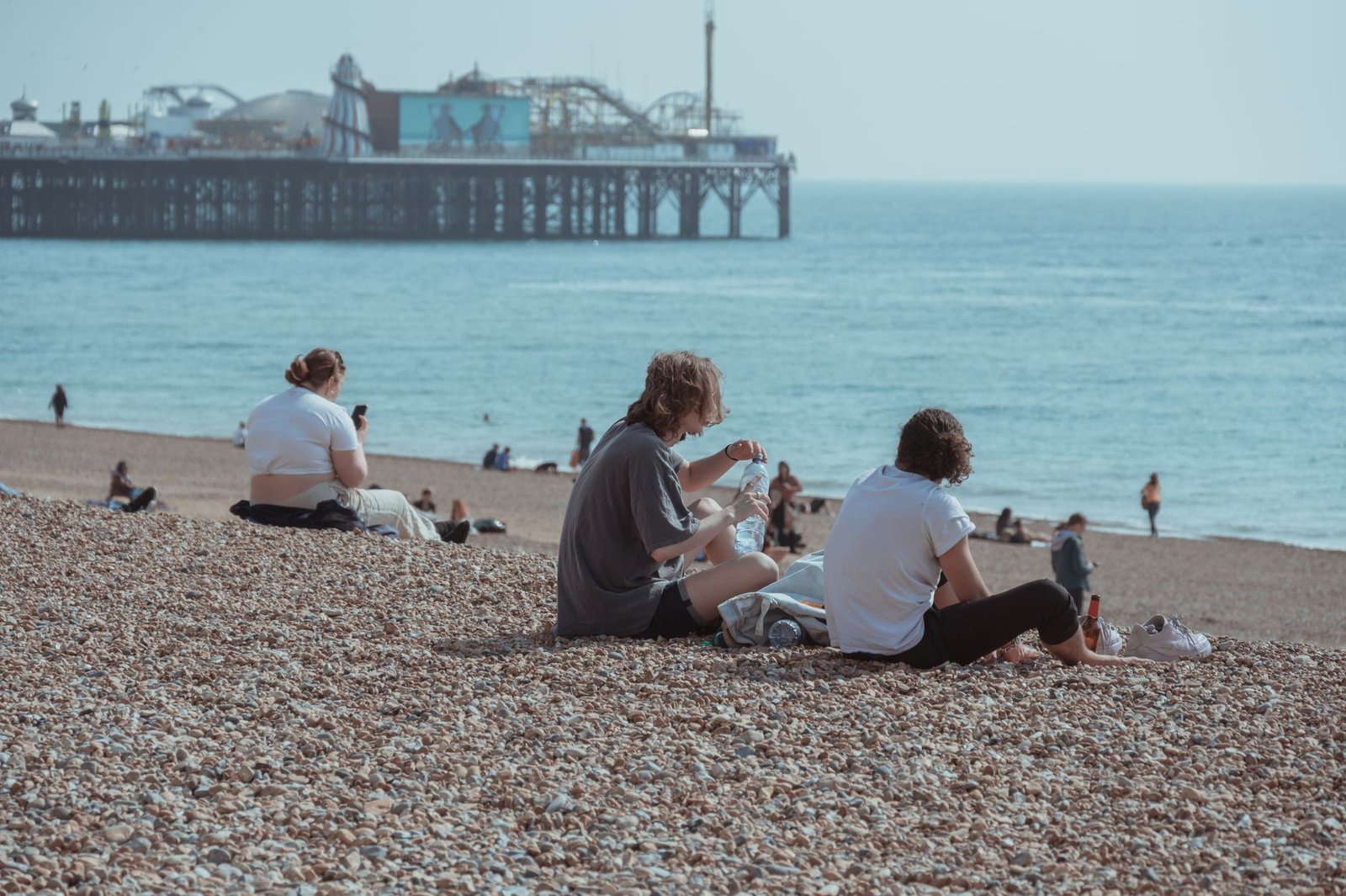 Brighton seafront and pier at evening