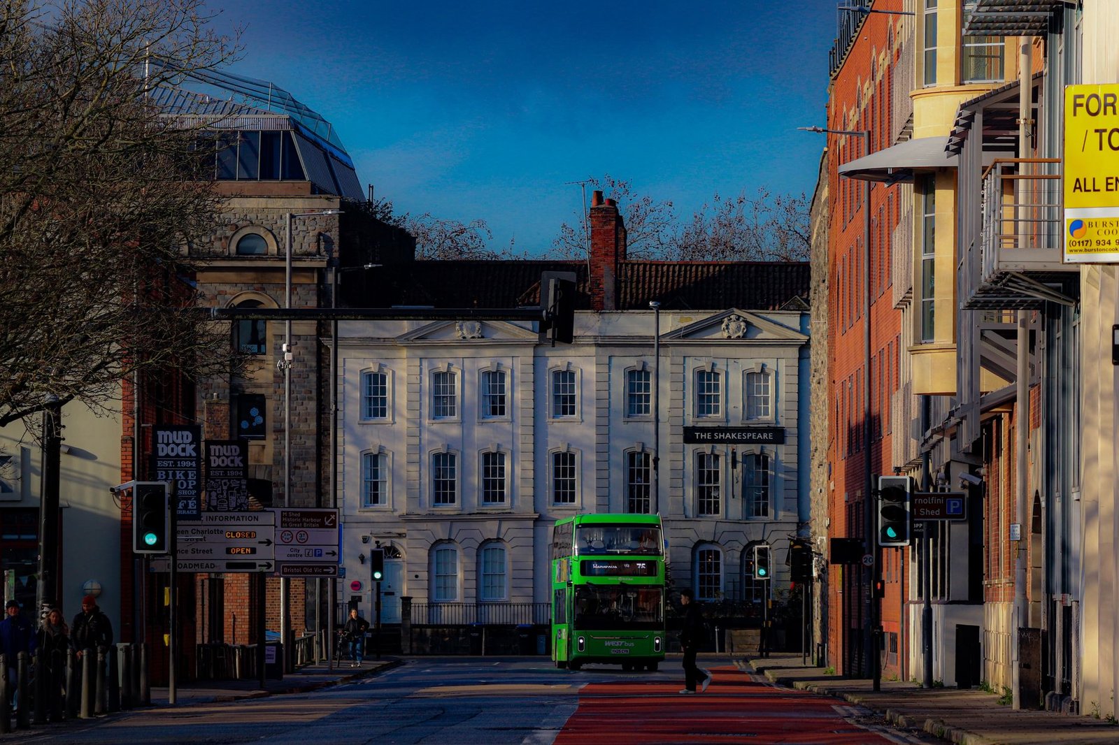 Quiet Bristol city street in daylight