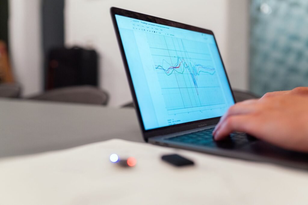 Visitor reviewing profile information privately on a laptop