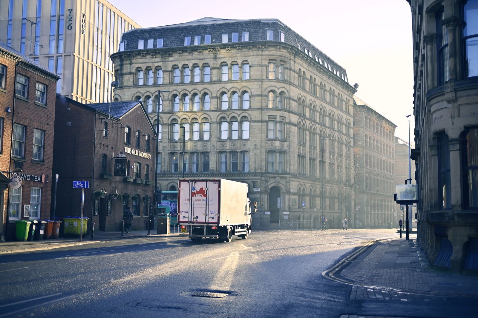 Manchester city street at early evening