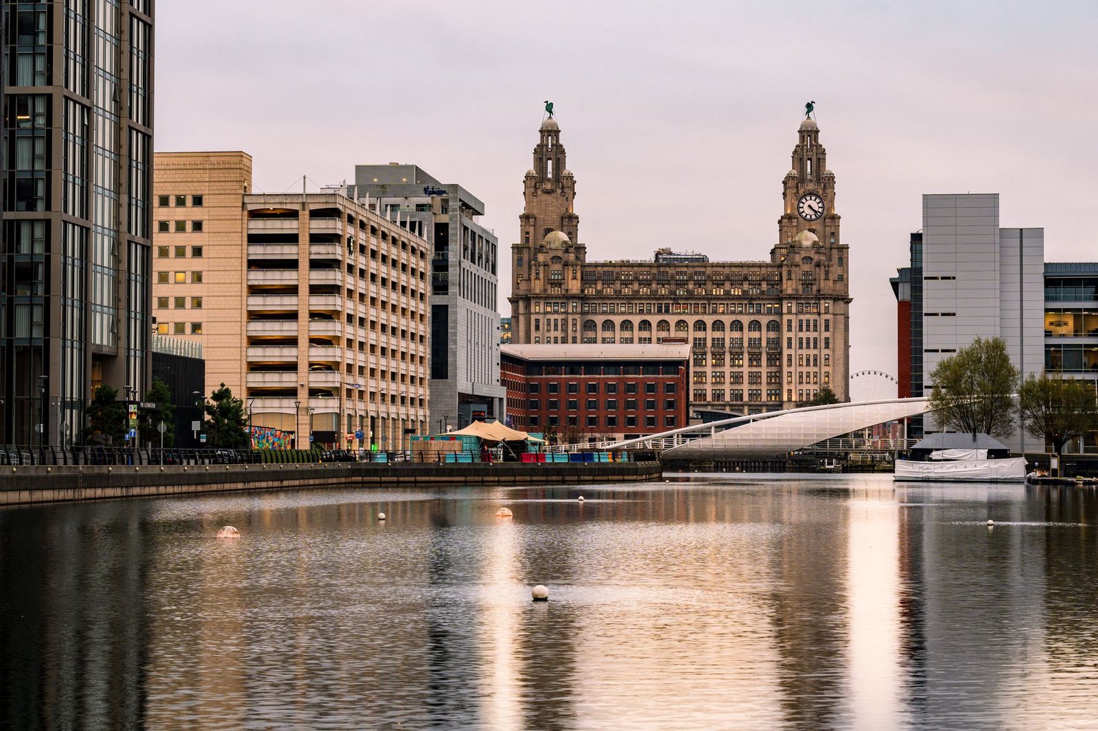 Liverpool waterfront at early evening