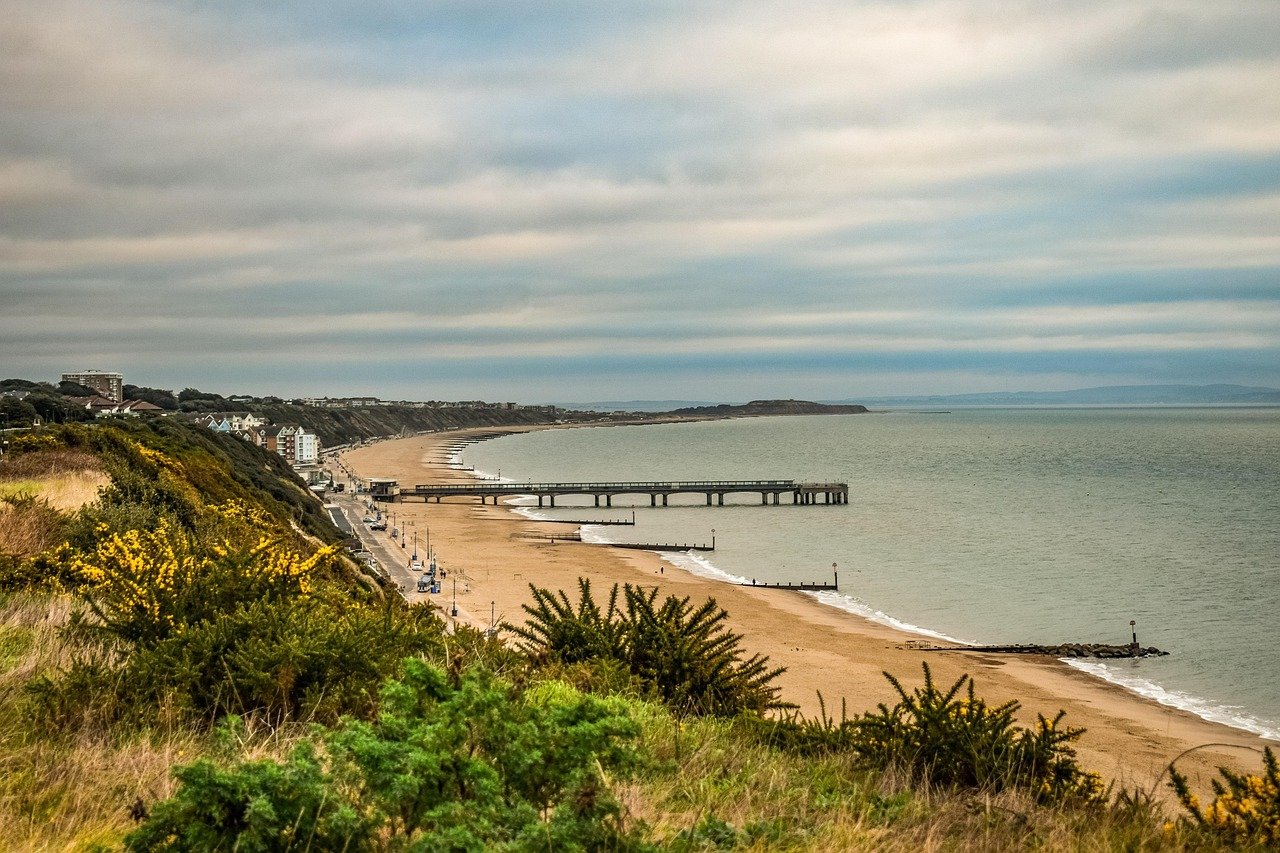 bournemouth, east cliff, beach, sand, nature, travel, sky, clouds, landscape, winter, england, uk, united kingdom, dorset, oc