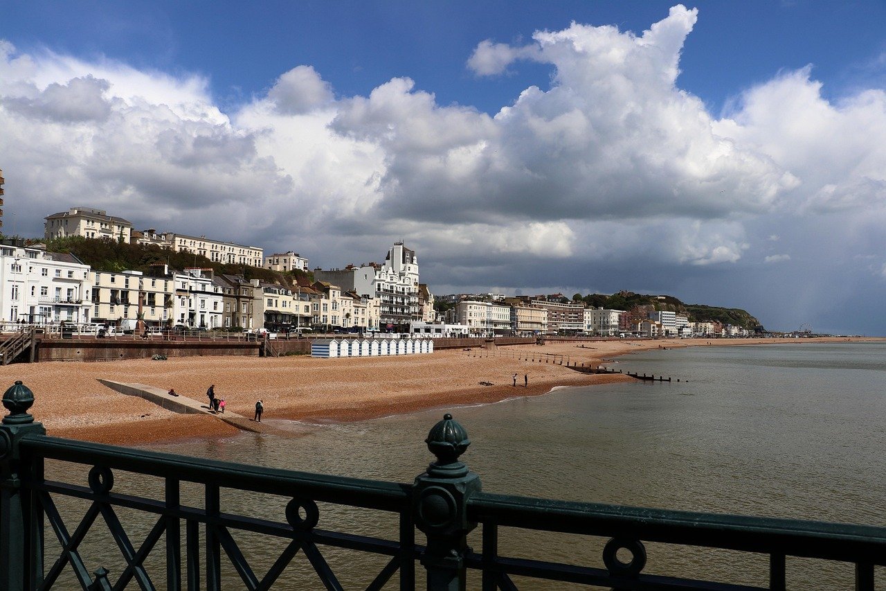 hastings, east sussex, promenade, beach, seaside resort, nature, england, united kingdom