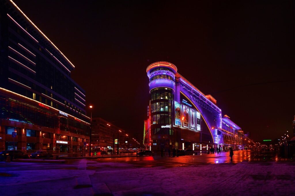 moscow, night, lights, evening city, night lights, night city, city, russia, moscow at night, city lights, night view, evenin