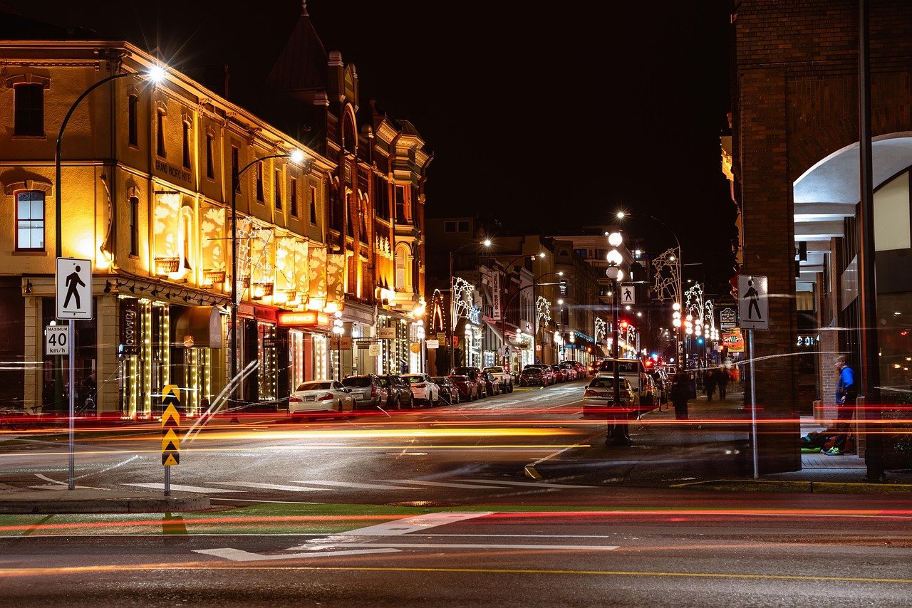 city, night, street, destination, cityscape, urban, victoria, downtown, traffic, road, canada, city, canada, canada, canada,