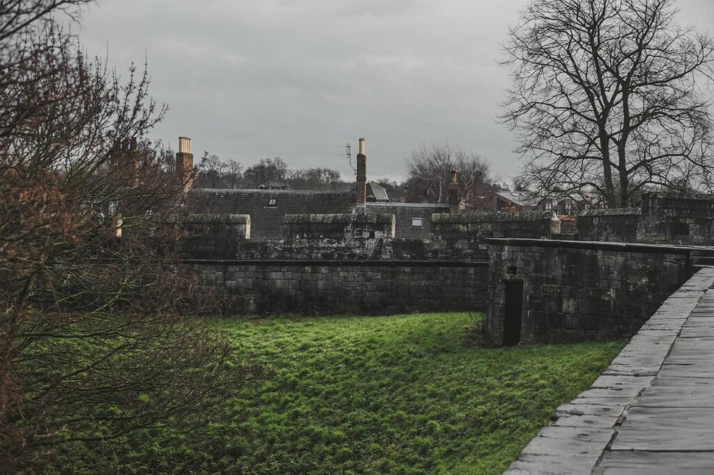 york city walls, walls, city, walkway, path, grass, york roman walls, roman walls, stone walls, fortress, historic, historica