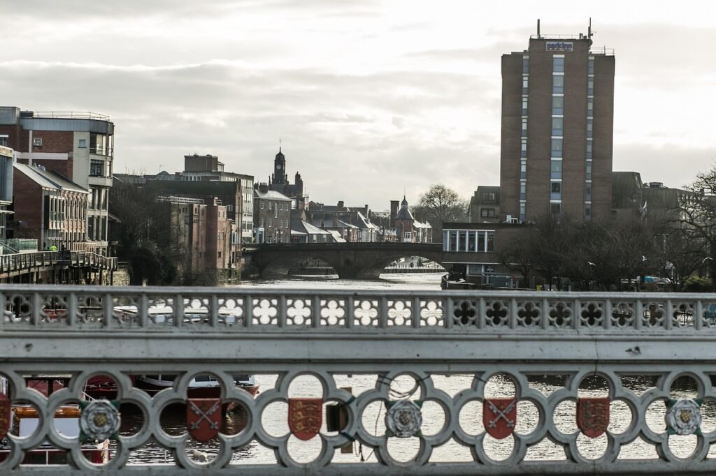 lendal bridge, river, city, bridge, parapet, buildings, urban, cityscape, river ouse, ouse, lendal, york, yorkshire, england,