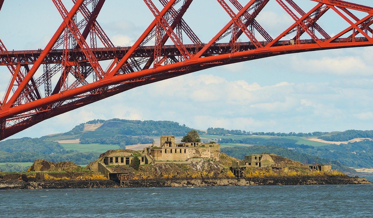 bridge, island, sea, ocean, beach, blue, holiday, water, loneliness, nature, calm, it costs, tourism, scotland, united kingdo