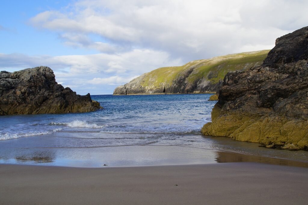 scotland, north of scotland, north, coast, cliff, rock, landscape, water, nature, relaxation, sea, mystical, islands, beach,