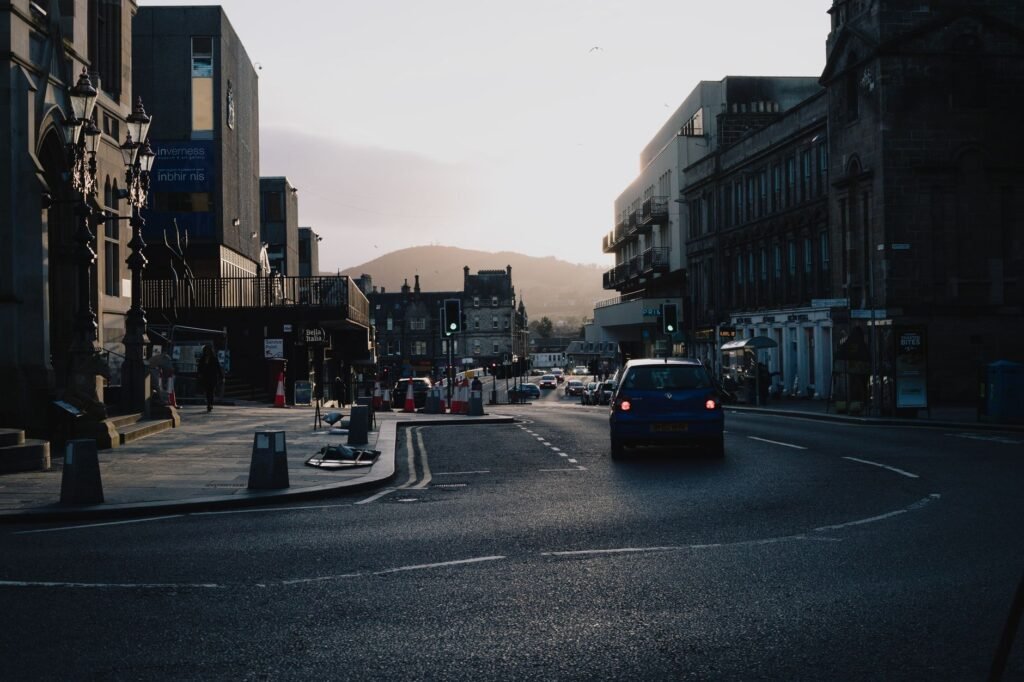 Quiet Perth street at early evening